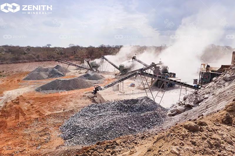 Machine de concassage de granulats de pierre calcaire