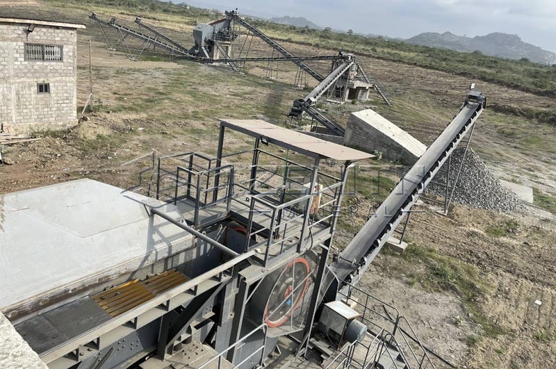 Concasseur de marbre pour production de granulats