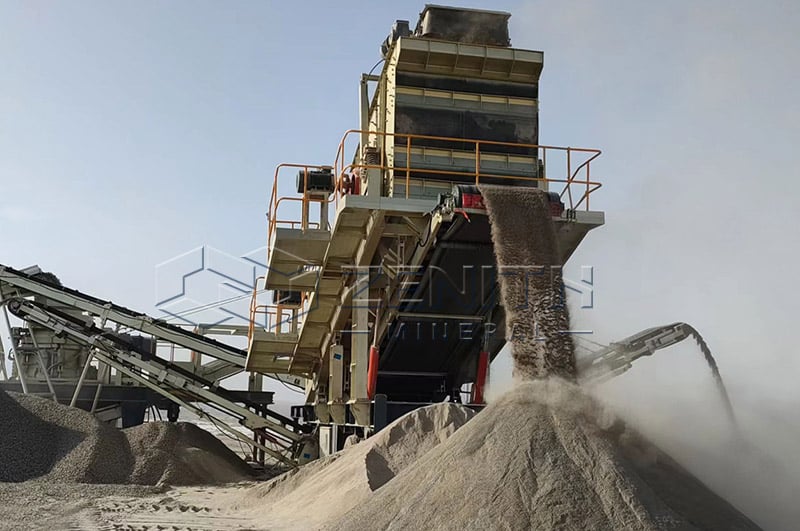 Installation mobile de concassage et de criblage pour pierres dures