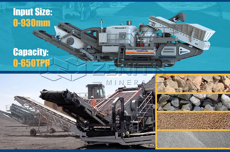 Usine de concassage de calcaire mobile sur chenilles